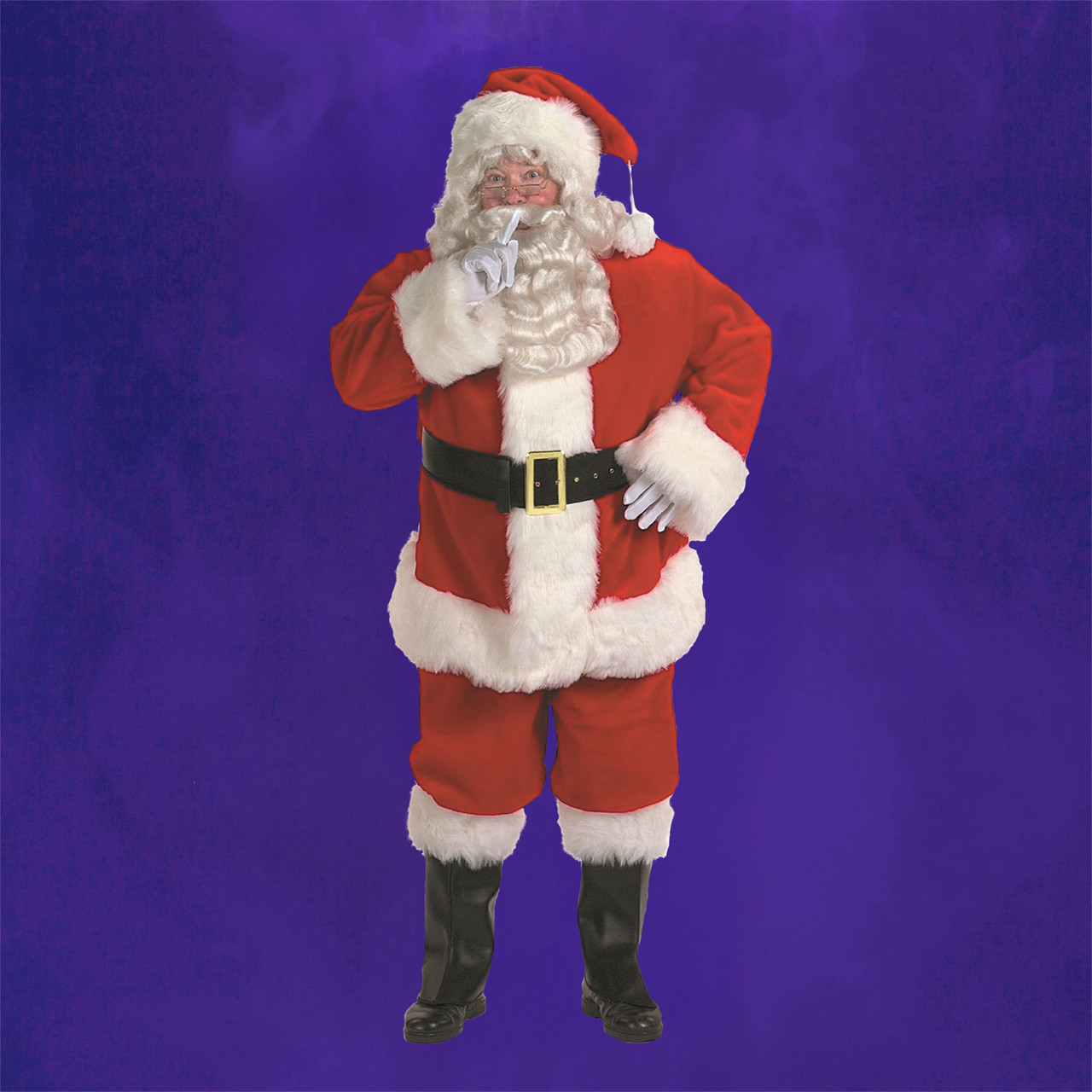 7-Piece Professional Santa Suit Christmas Costume - Adult Size XXL